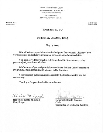 recognition for pro bono meditator